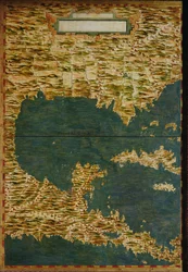Mexikó és Közép-Amerika térképe, a "Sala dell Carte Geografiche" (Földrajzi Térképek terme) 1570 körüli kiadásából.